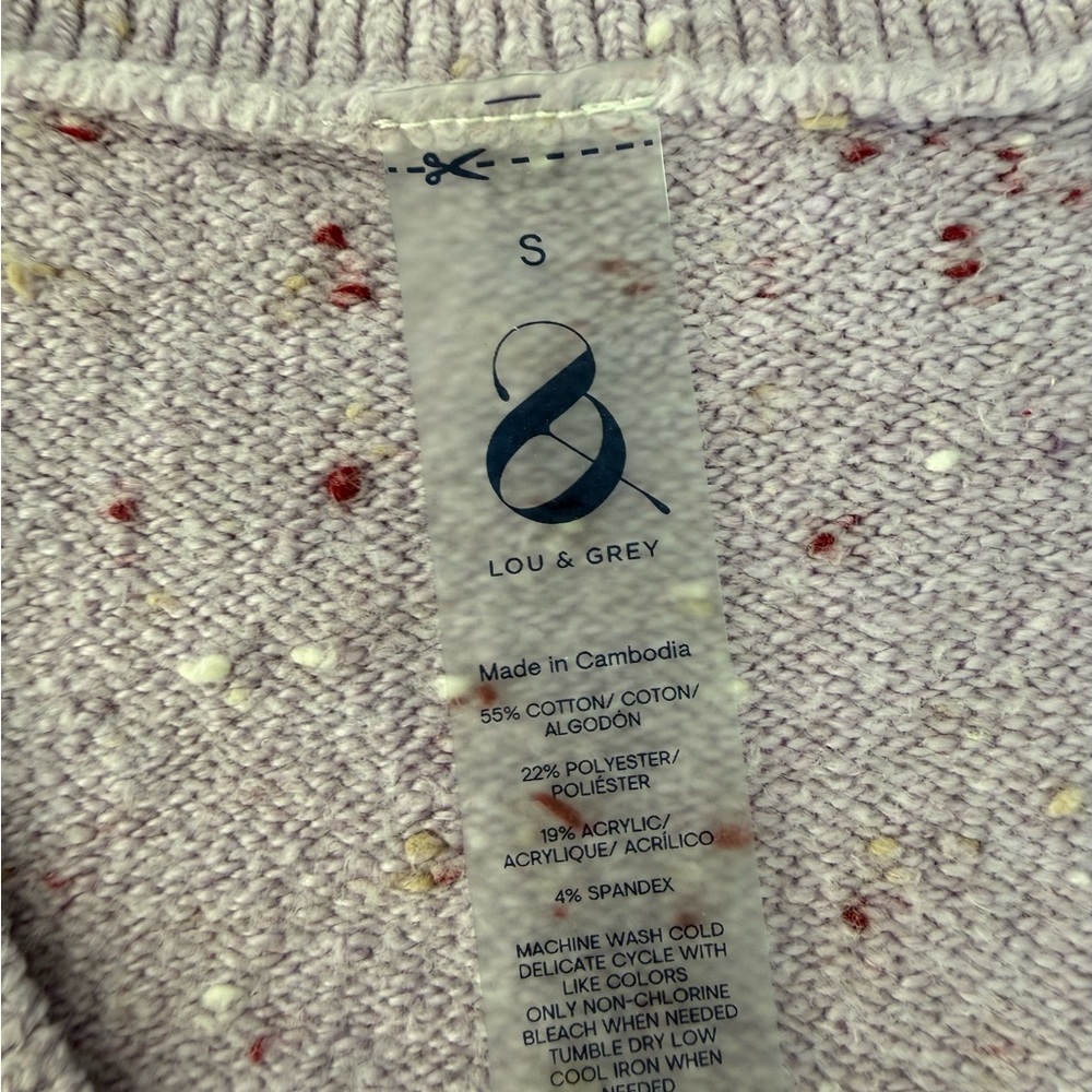 Lou & Grey Women’s Lavender Speckled loungewear cozy sweater size Small - Picture 3 of 5